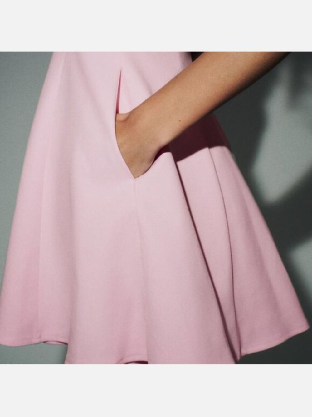 ZARA Pink Halter Mini Dress Pastel Size Large Euro Summer Coquette Indie - Picture 5 of 10